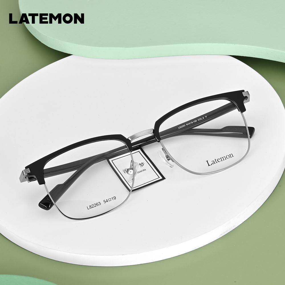 浪特梦新款男光学架眉形框大脸方框可配度数高清素颜眼镜女L82263