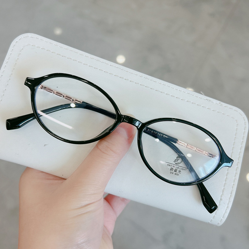 复古豆花椭圆TR框书呆子防蓝光平光镜