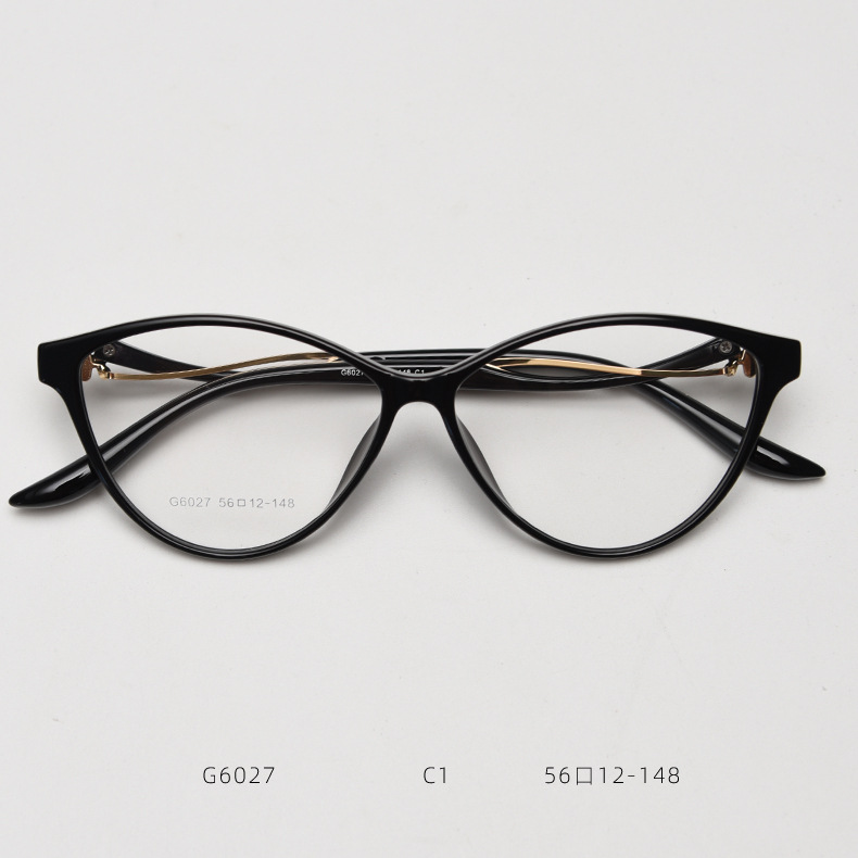 新款TR90猫形近视眼镜框潮女网红个性拼色平光镜架可配度数