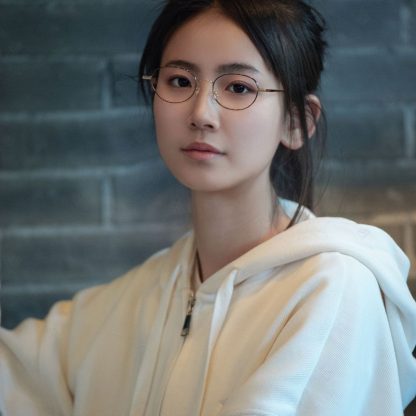 纯钛文艺女小框架眼镜架