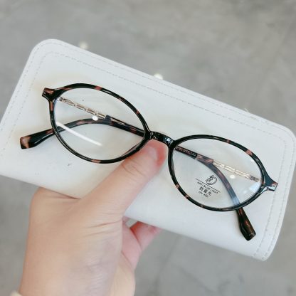 复古豆花椭圆TR框书呆子防蓝光平光镜